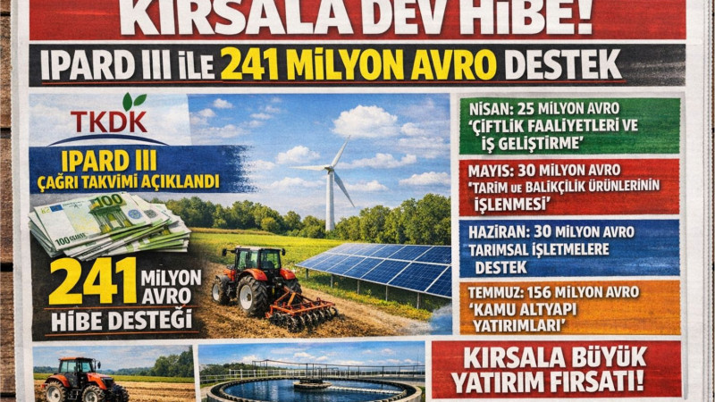 Kırsal Kalkınma için 241 Milyon Avroluk Hibe Desteği